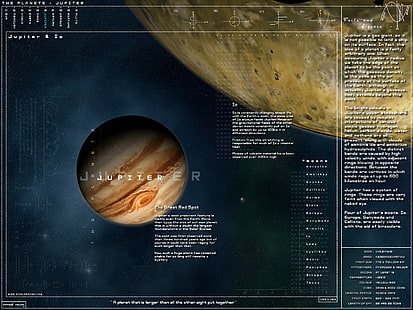 インフォグラフィック、惑星、木星、 HDデスクトップの壁紙 HD wallpaper