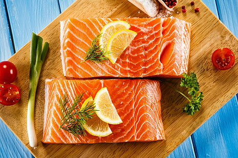 อาหารปลาแซลมอนอาหารทะเล, วอลล์เปเปอร์ HD HD wallpaper