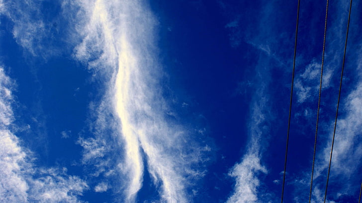 clouds, powerlines, sky, HD wallpaper