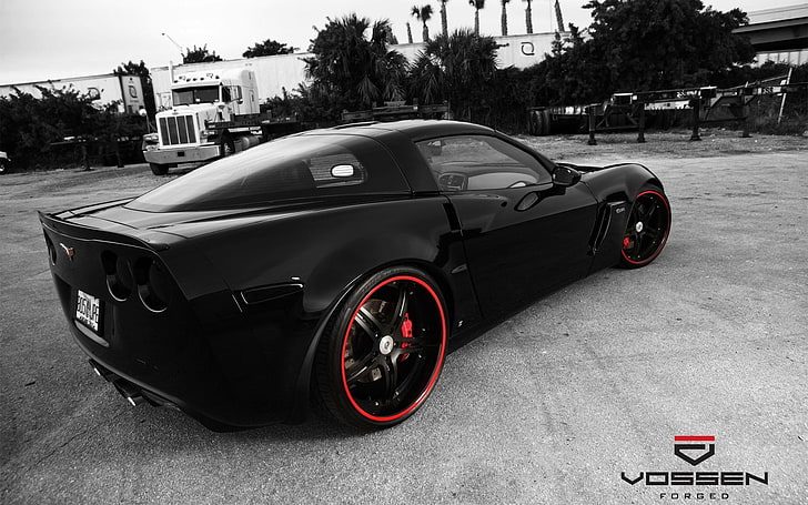 czarne samochody samochody chevrolet corvette 2400x1500 Samochody Chevrolet HD Art, czarne, samochody, Tapety HD