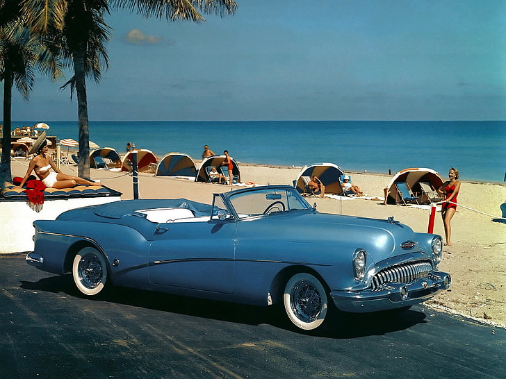 1953, buick, convertible, luxury, retro, roadmaster, skylark, HD wallpaper