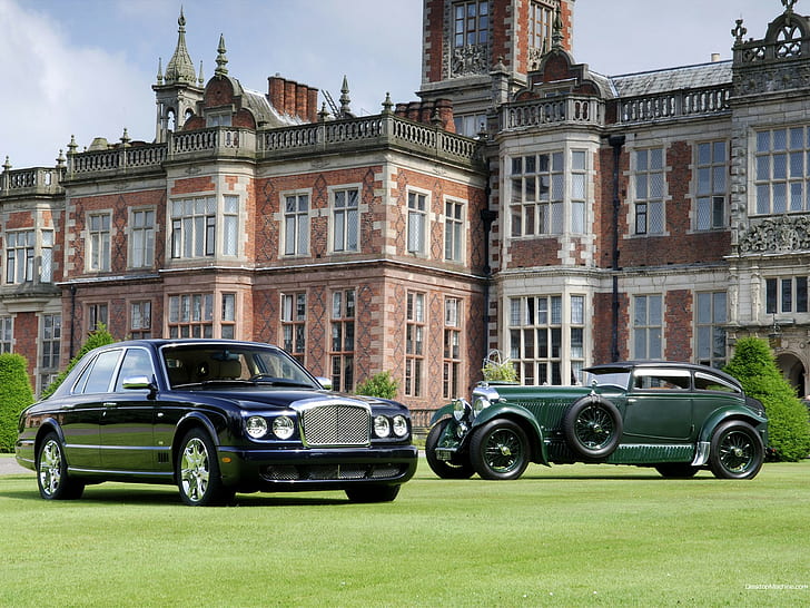 Bentley Mulsanne Classic Car Classic Mansion Castle HD, автомобили, авто, классика, замок, Bentley, особняк, мулсанн, HD обои