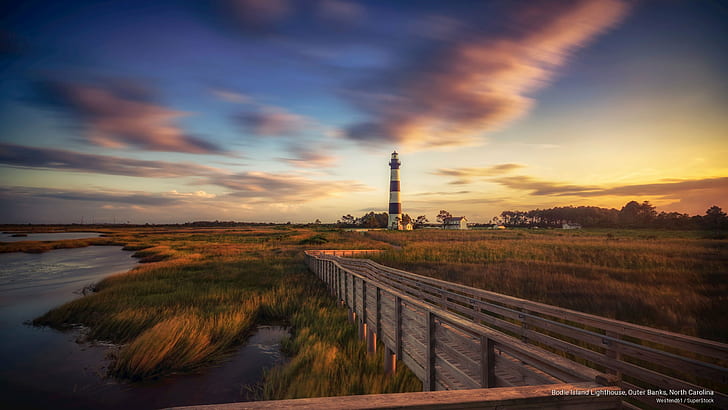 Bodie Island Lighthouse, Outer Banks, North Carolina, Architettura, Sfondo HD