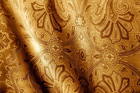 brązowy paisley tekstylia, wzory, tekstura, tkanina, ornament, brązowy, Tapety HD HD wallpaper