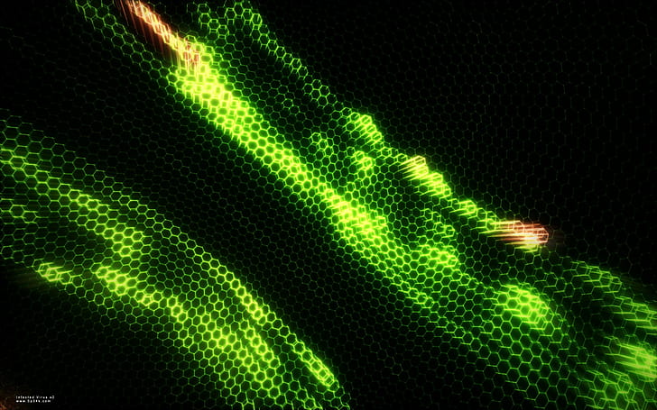 緑のハニカム抽象HD、抽象、デジタル/アートワーク、緑、ハニカム、 HDデスクトップの壁紙