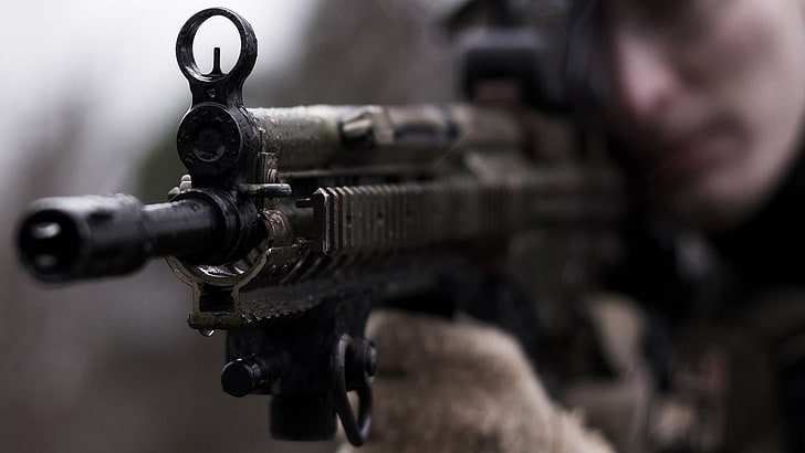 black and brown assault rifle, SIG SG 550, HD wallpaper