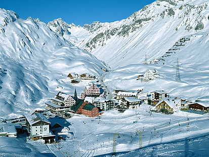 オーストリア、リゾート、スキー、チロル、 HDデスクトップの壁紙 HD wallpaper
