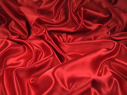 красный текстиль, изгибы, ткань, складки, красный, HD обои HD wallpaper