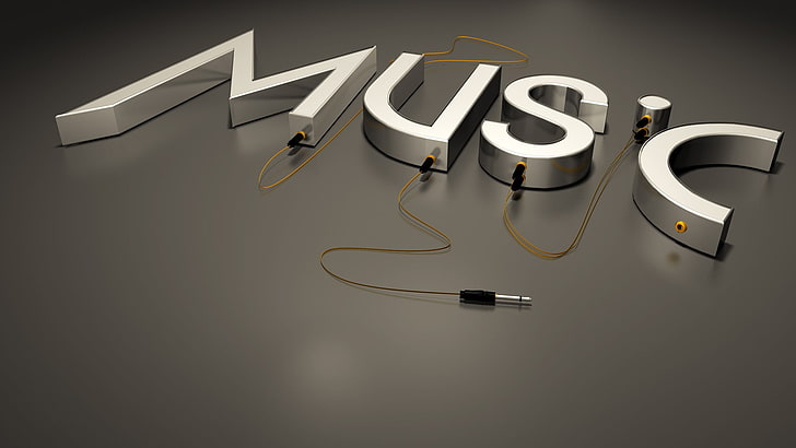 mus'c text, musik, Music is Life, 3D, digital konst, render, HD tapet