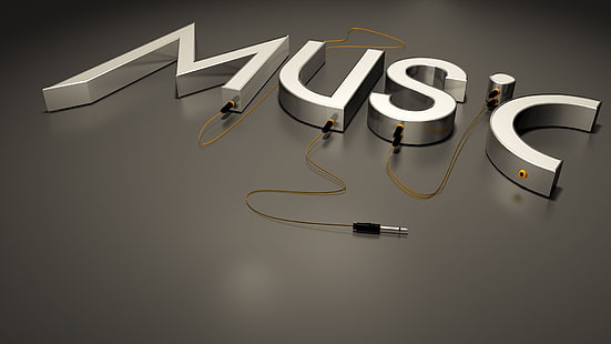 mus'c text, music, música é vida, 3D, arte digital, render, HD papel de parede HD wallpaper