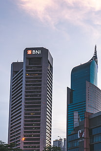 Jakarta, Indonesien, Skyline, Gebäude, Sonnenuntergang, Wolkenkratzer, HD-Hintergrundbild HD wallpaper