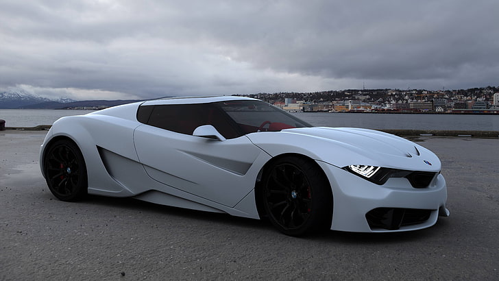 concept car blanco, auto, concept car, Fondo de pantalla HD
