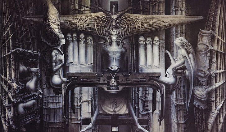 H. R. Giger, horror, ficção científica, surreal, obras de arte, HD papel de parede