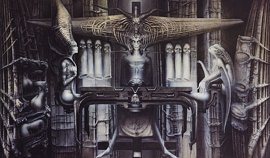 H. R. Giger, horreur, science-fiction, surréaliste, artwork, Fond d'écran HD HD wallpaper