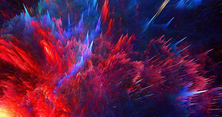 abstract, colorful, explosion, HD wallpaper
