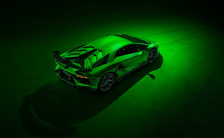 Lamborghini, Lamborghini Aventador SVJ, кола, зелена кола, Lamborghini Aventador, спортна кола, супер автомобил, превозно средство, HD тапет