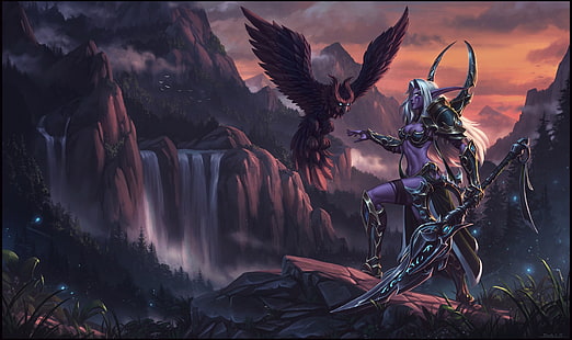 Игры для ПК, фэнтези-арт, World of Warcraft, видеоигры, фэнтези-девушка, эльфы, ночные эльфы, HD обои HD wallpaper