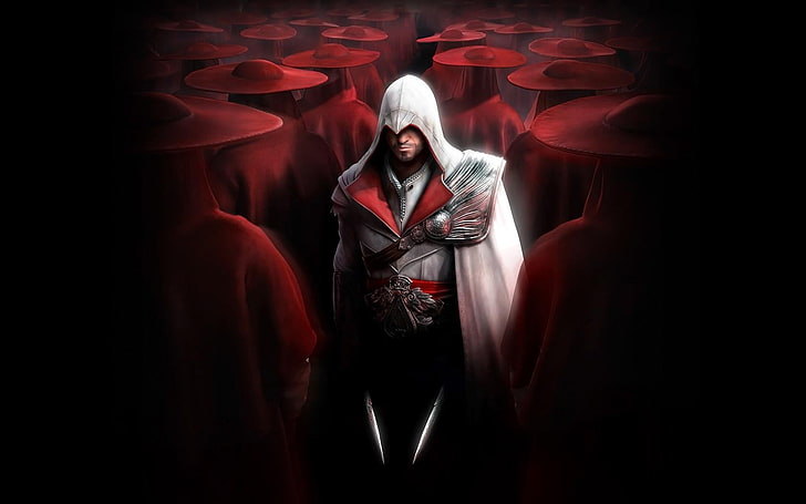 Okładka gry Assassin's Creed 2, Assassin's Creed: Brotherhood, Ezio Auditore da Firenze, Assassin's Creed, gry wideo, Tapety HD