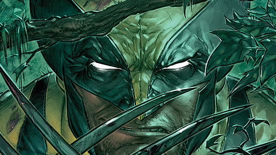 Marvel Wolverine fond d'écran numérique, Wolverine, Marvel Comics, X-Men, oeuvre d'art, masque, griffes, art numérique, Fond d'écran HD HD wallpaper