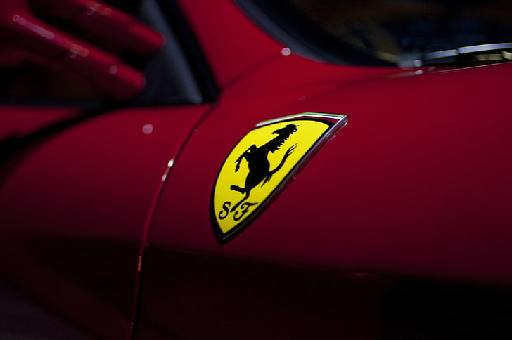 Godło Ferrari, emblemat, ferrari, herb, samochody, auto, fotografia, logo, supersamochody, tapety auto, supersamochód, Tapety HD