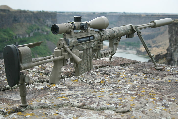 Снайперская винтовка серо-черного цвета, оружие, снайперская винтовка, Intervention M200, тяжелая, HD обои