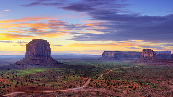 Юта, долина паметник, САЩ, САЩ, национален парк, Аризона, пясъчник, пейзаж, HD тапет HD wallpaper