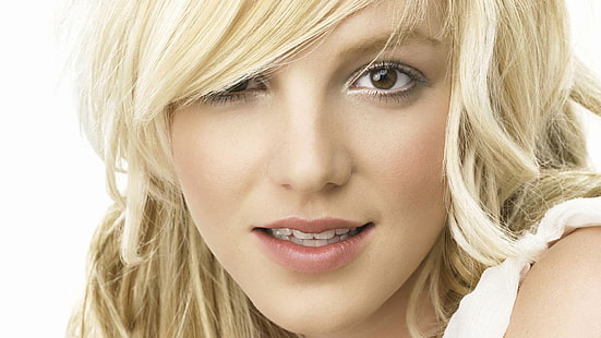 Britney Spears, rosto, maquiagem, corte de cabelo, loira Britney Spears, rosto, maquiagem, corte de cabelo, loira, HD papel de parede HD wallpaper