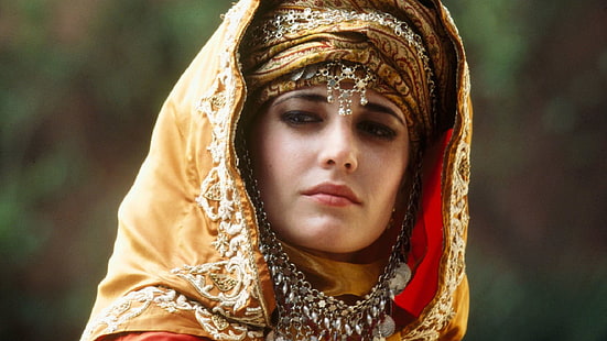 women's yellow and red hijab, Eva Green, Kingdom of Heaven, movies, HD wallpaper HD wallpaper