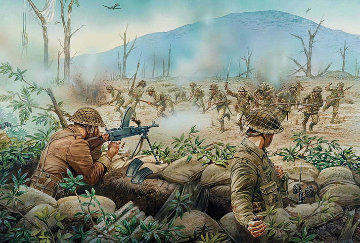 city, art, soldiers, battle, the battle, army, values, between, April, WW2., British, 1944., turning, Burmese, Kachinska, Indian, campaign, Kohima, ended, Japanese, steel, defeat, stop, Eastern Stalingrad, call, Due, the region, the surrounding area, HD wallpaper