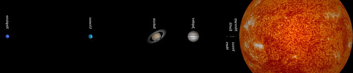 Weltraum Sonnensystem Planet Sonne Quecksilber Venus Erde Mars Jupiter Saturn Uranus Neptun einfacher Hintergrund Dreifach-Bildschirm, HD-Hintergrundbild