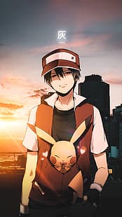 città anime, Pokemon Diamante, Ash Ketchum, Pikachu, Sfondo HD HD wallpaper