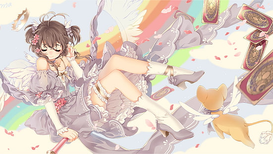 Anime, Cardcaptor Sakura, Keroberos (Card Captor Sakura), Sakura Kinomoto, HD wallpaper HD wallpaper