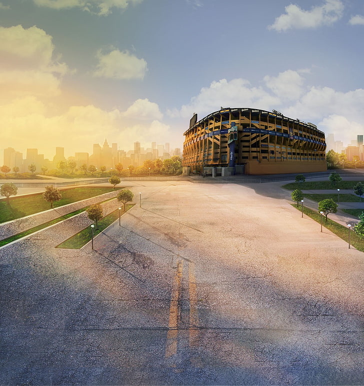 مبنى خرساني رمادي اللون ، لا بومبونيرا ، بوكا جونيورز ، الملعب، خلفية HD، خلفية الهاتف
