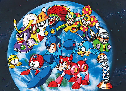 Mega Man, Mega Man 6, Beat (Mega Man), Blizzard Man (Mega Man), Centaur Man (Mega Man), Eddie (Mega Man), Flame Man (Mega Man), Cavaleiro (Mega Man), Rush (Mega)Homem), Tomahawk Man (Mega Man), Wind Man (Mega Man), Yamato Man (Mega Man), HD papel de parede HD wallpaper