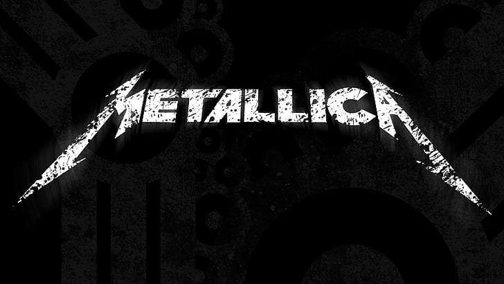 metal, música metal, Metallica, logotipo, música, monocromo, logotipo de la banda, Fondo de pantalla HD