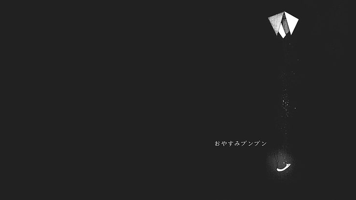 Kanji, Manga, Monochrom, Oyasumi Punpun, Punpun Onodera, einfacher Hintergrund, HD-Hintergrundbild