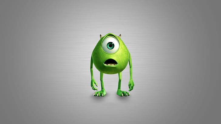 eyes, green, monster, mouth, claws, horns, eye, Monsters Inc., Mike Wazowski, HD wallpaper