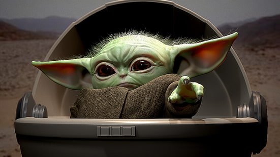 Gwiezdne wojny, Baby Yoda, sztuka cyfrowa, Tapety HD HD wallpaper