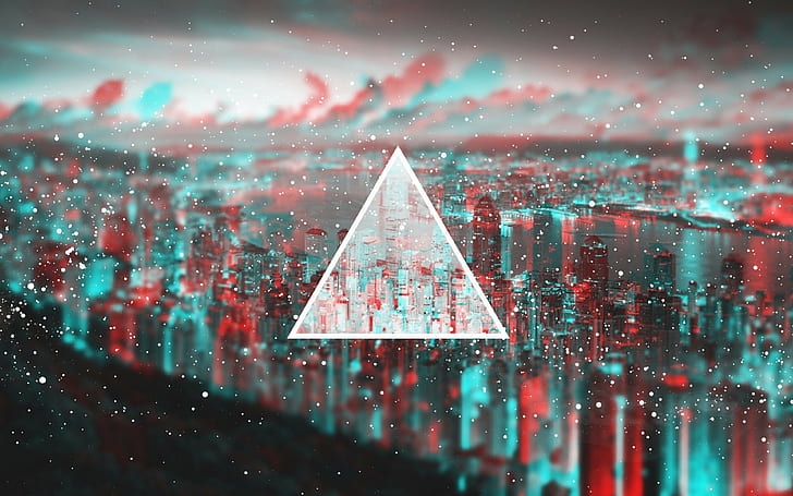triangle, light backgrounds, Blurred, 4k pics, HD wallpaper