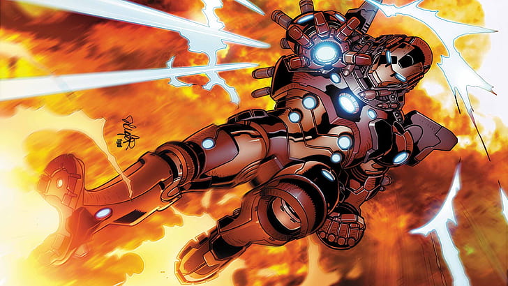 Iron Man HD, iron man illustration, cartoon/comic, man, iron, HD wallpaper