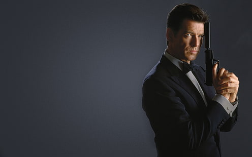 007 Hintergrundbild, Pistole, 007, Pierce Brosnan, James Bond, HD-Hintergrundbild HD wallpaper