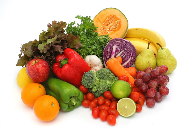 varietà di frutta e verdura, verdura, utile, assortita, Sfondo HD