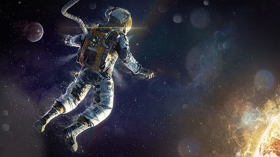 foto de astronauta, energia, espaço, estrela, o terno, arte, astronauta, HD papel de parede HD wallpaper