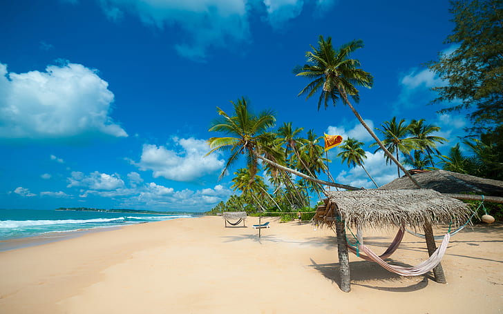 Tropiska sandstränder i Sri Lanka Indiska oceanen Fototapet Hd 1920 × 1200, HD tapet