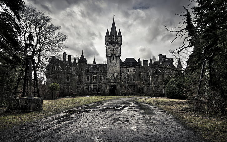 Castle Of Decay, architecture, canoneos7d, grey, highdynamicrange, photography, HD wallpaper