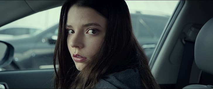 Anya Taylor-Joy, atriz, dentro de um carro, filmes, mulheres, cabelo escuro, ambientes internos, screenshots de filmes, HD papel de parede