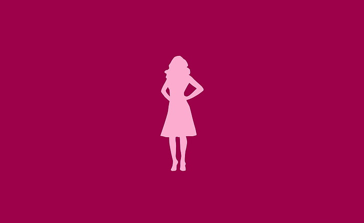 Silhouette de fille rose, papier peint femme, Aero, Art vectoriel, fille, rose, silhouette, Fond d'écran HD