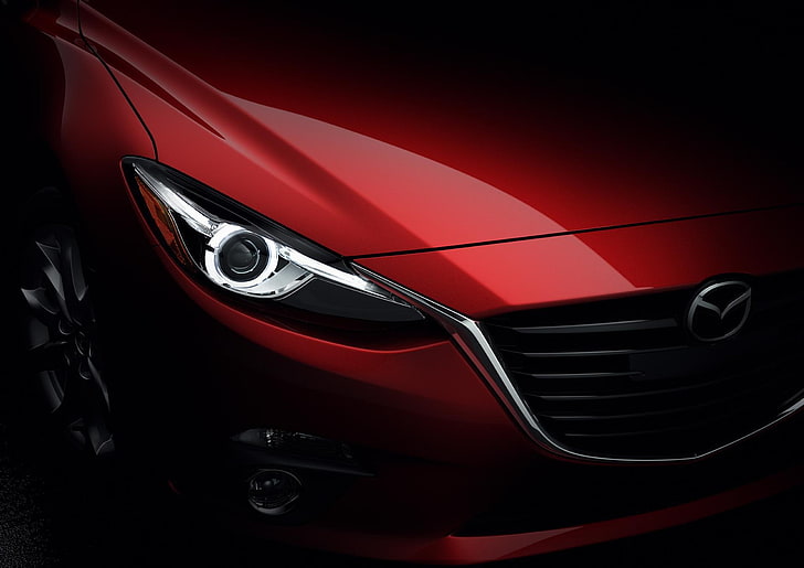 headlight, red, Mazda 3, Mazda, Sedan, HD wallpaper