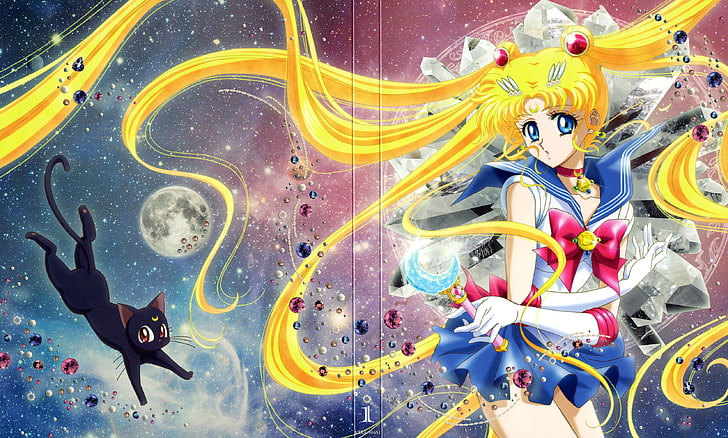 Sailor, anime, Luna, Moon, Bishoujo, girl, Series, beautiful, Character, Senshi, HD wallpaper