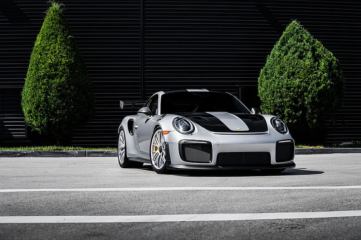911, Porsche, GT2 RS, Silber, VAG, HD-Hintergrundbild